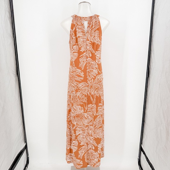 Anne Klein Terracotta Orange and White Patterned Maxi Dress - Picture 5 of 7
